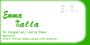 emma kalla business card